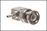 BNC Right Angle Plug (Male) - Crimp type for RG 174/ 316 Cable