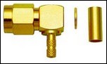 SMA Right angle Plug (Crimp) for RG 174/ 316 Cable.
